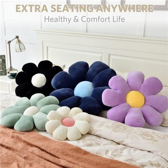 Sioloc Flower Shaped Throw Pillow Butt Cushion, Floor Pillow,Seating - Picture 2 of 7